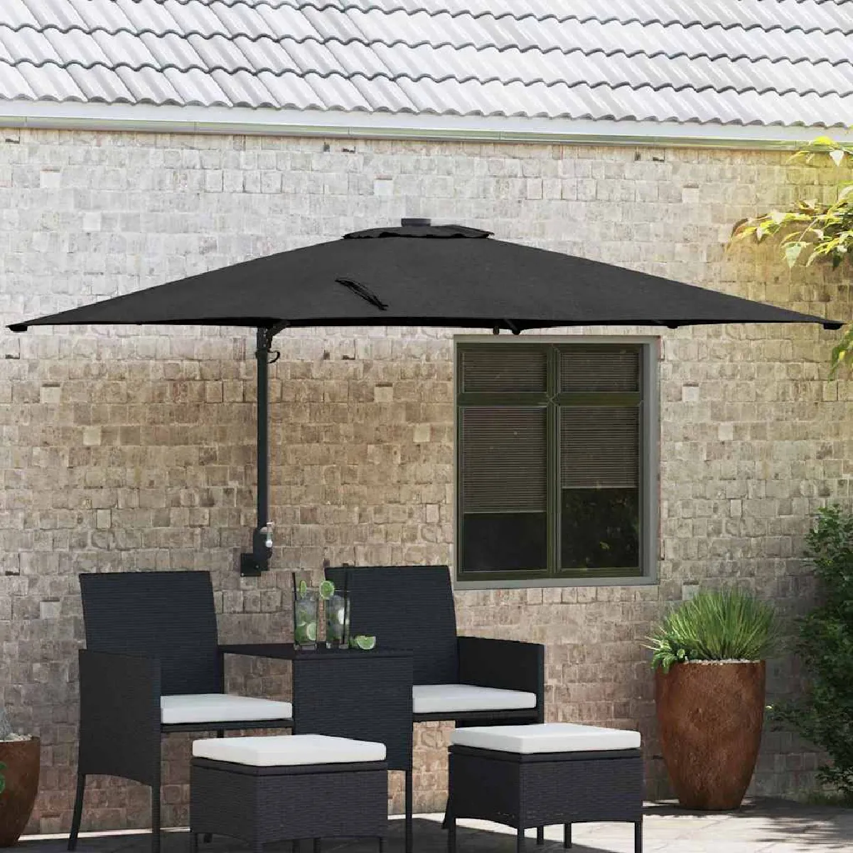 vidaXL Parasol de patio Polyester Grand Inclinable - vue 9