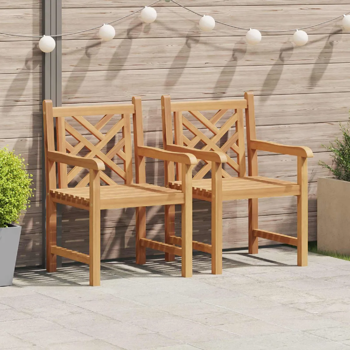 vidaXL Chaise de jardin 2 pcs 58 x 60 x 90 cm