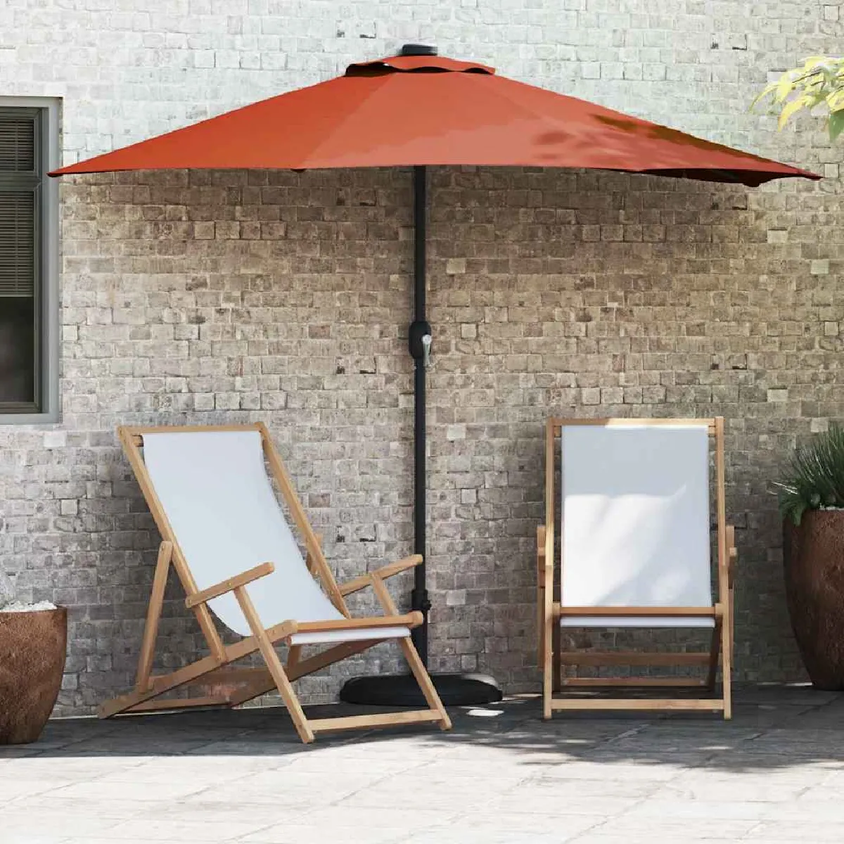 vidaXL Parasol de jardin Couleur cuite 294 x 150 x 224 cm tissu