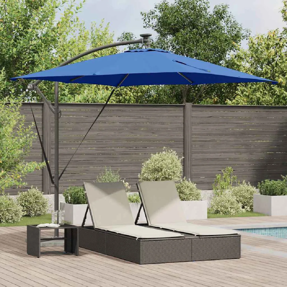 vidaXL Parasol banane à mât déporté 249 x 249 x 250 cm