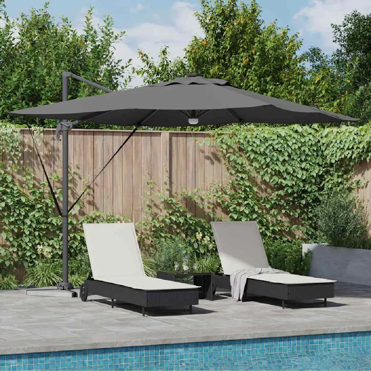 vidaXL Parasol Roma Anthracite 286 x 284 x 270 cm