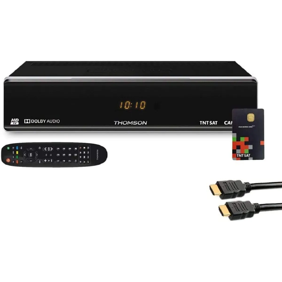 Thomson Récepteur Tv Satellite Hd + Carte D'accès Tntsat V6 + Câble Hdmi