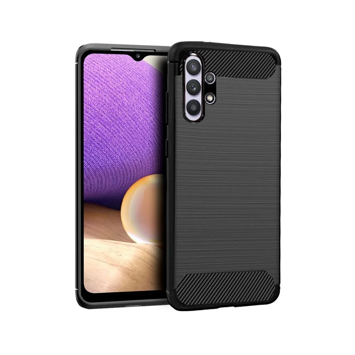 Forcell Noir Étui En Silicone Carbon A326 Pour Samsung A32 5G