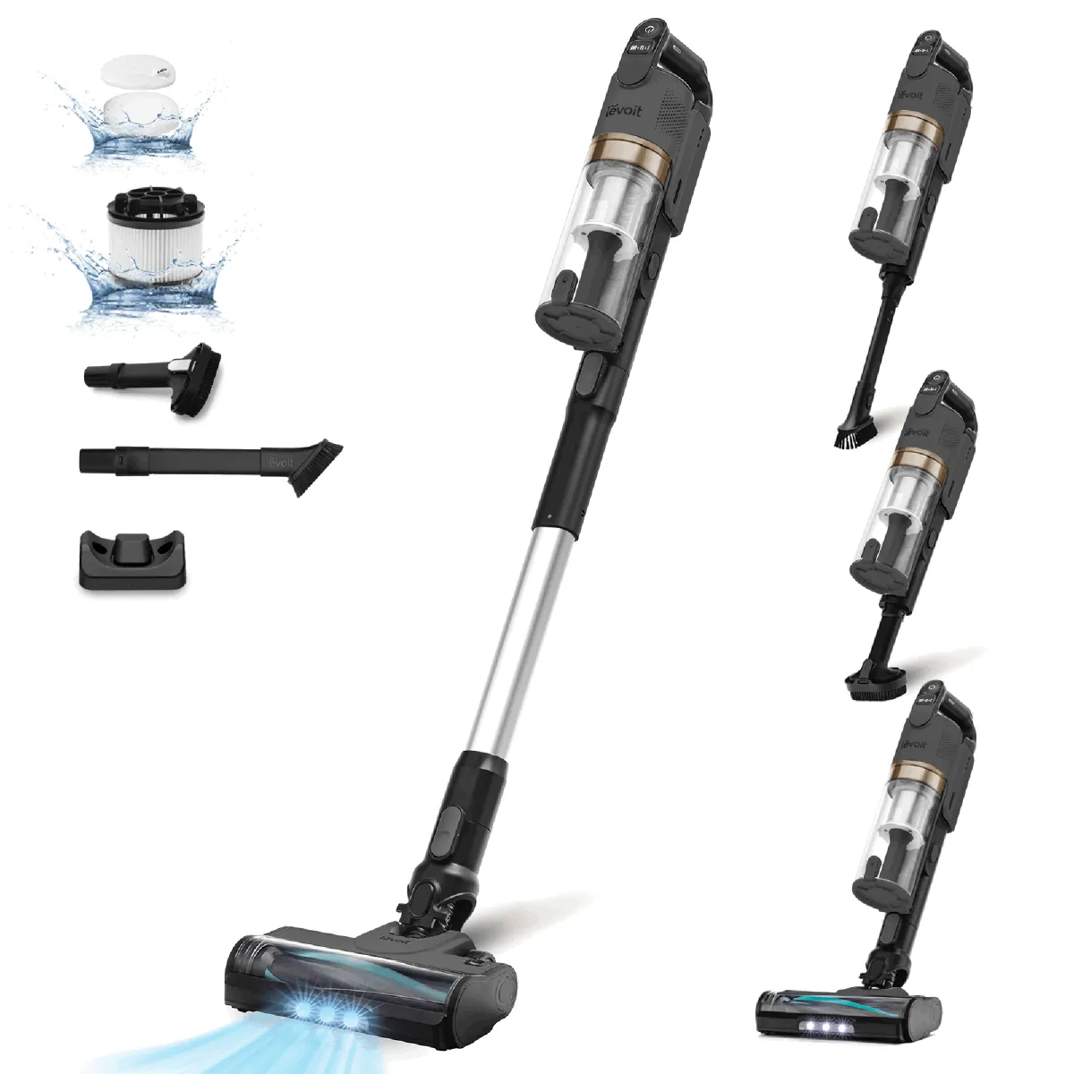 LEVOIT Aspirateur sans fil LVAC 200 avec une brosse anti emmêlement moteur de et tête flexible à 180°. Neuf - vue 4