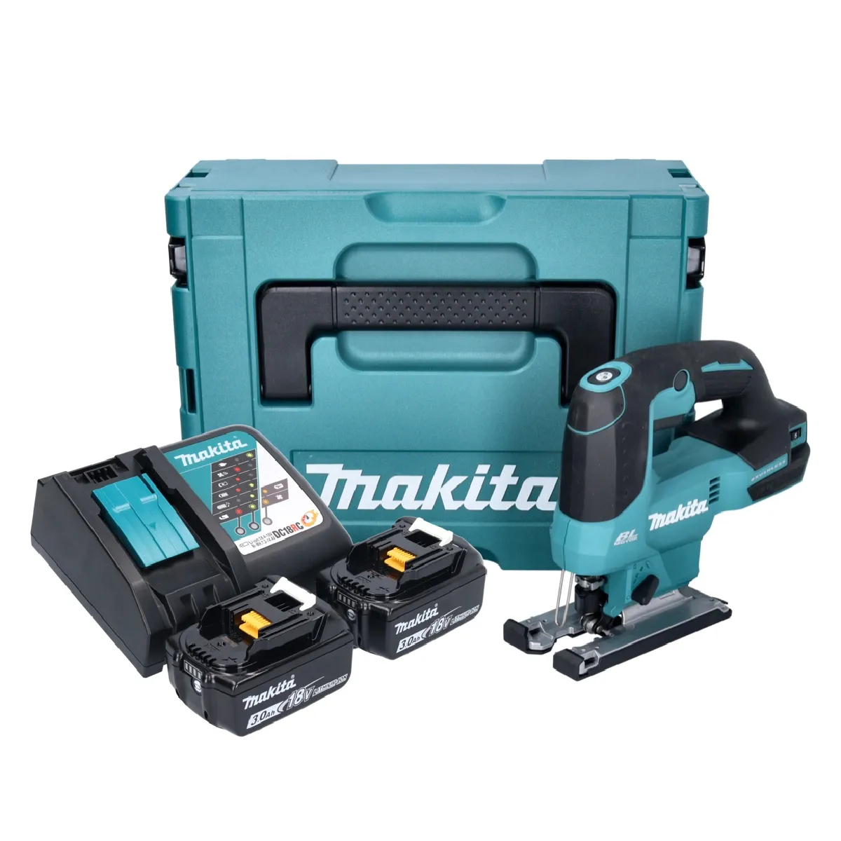 Makita DJV184RFJ Scie sauteuse sans fil 18V Brushless + 2x Batteries 3 0Ah + Chargeur + Coffret Makpac - vue 2