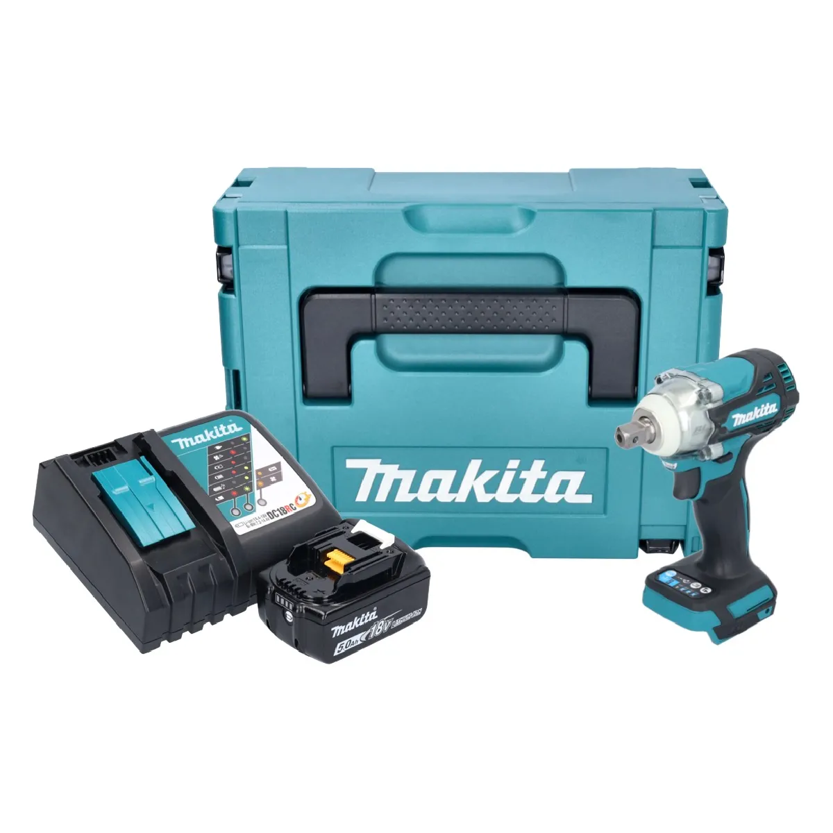 Makita DTW 301 RT1J Clé à choc sans fil 18 V 330 Nm 1/2'' Brushless + 1x batterie 5,0 Ah + chargeur + Makpac