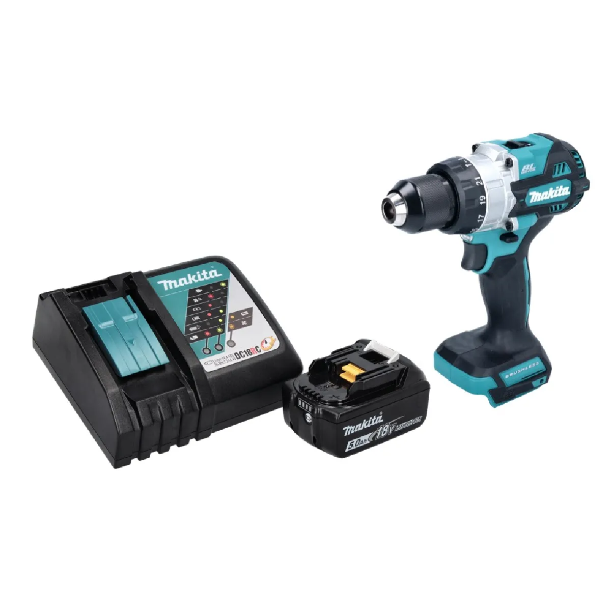 Perceuse visseuse à percussion sans fil Makita DHP 486 18V 130 Nm Brushless - vue 3