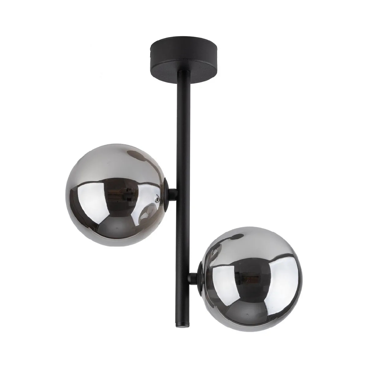 Lumière Noir Plafonnier Semi-Encastré Globe Verre Graphite 2Xg9