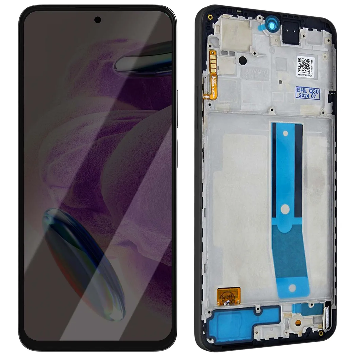 Avizar Noir Clappio Écran Complet Soft Oled Pour Xiaomi Redmi Note 12S Avec Châssis Pré-Assemblé