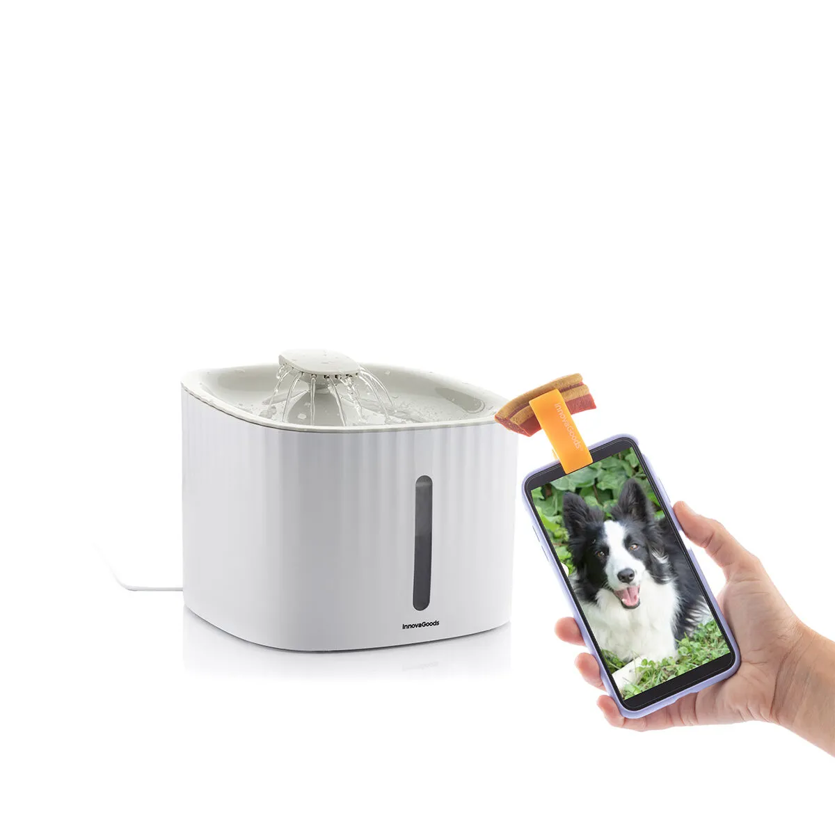 Comparer les prix de Pack Clip pour Selfies pour Animaux Familiers et Fontaine pour Animaux de Compagnie InnovaGoods