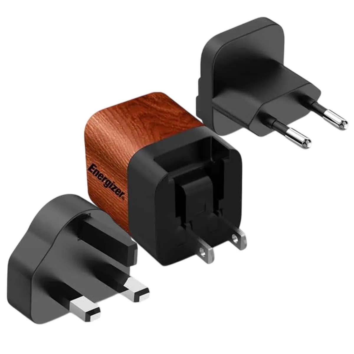 ENERGIZER Chargeur Secteur GaN 4A USB-C 20W Multiprise EU / UK / US Noir / Marron