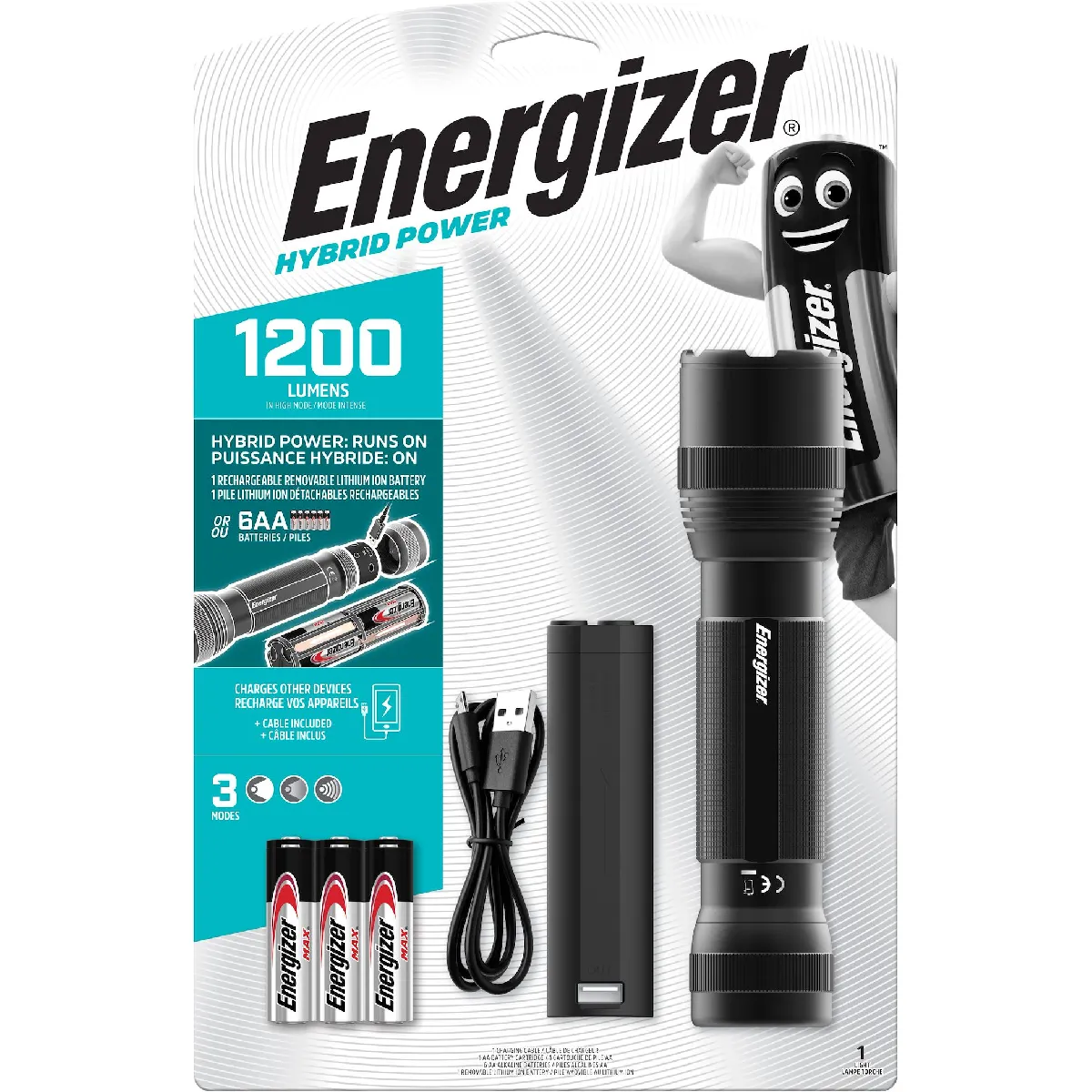 Lampe torche à main hybride 1200 lm - vue 2