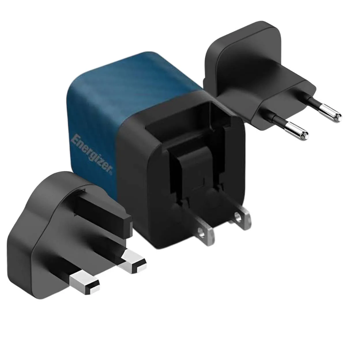 ENERGIZER Chargeur Secteur GaN 4A USB-C 20W Multiprise EU / UK / US Noir / Bleu