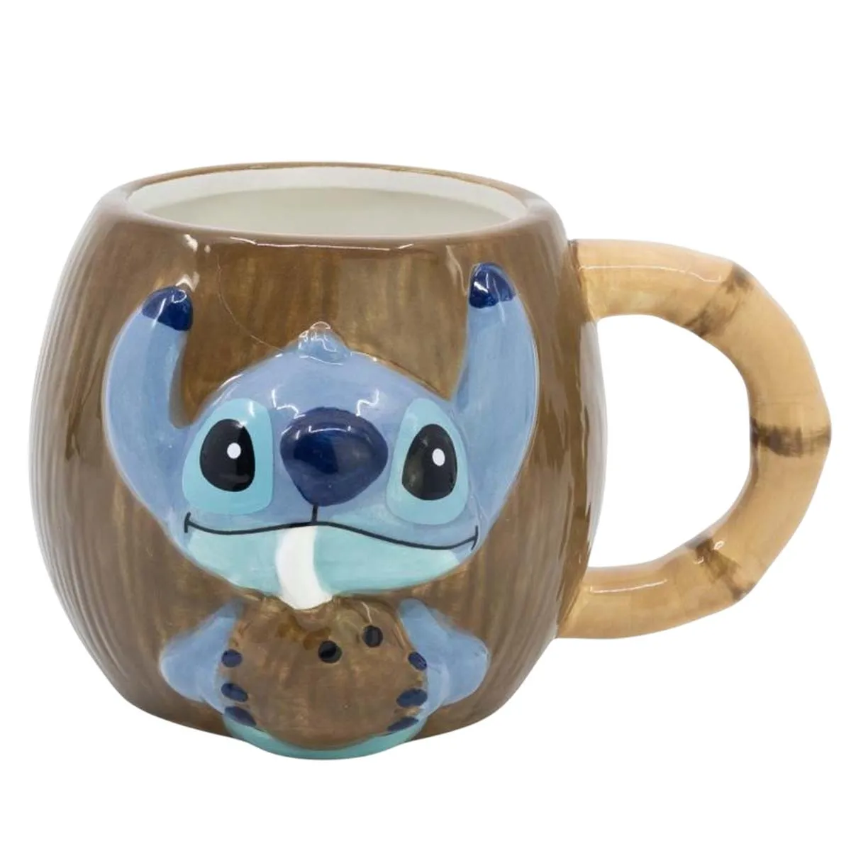 Disney Tasse 325ml 3D Stitch Effet Noix de Coco Collection Coconut
