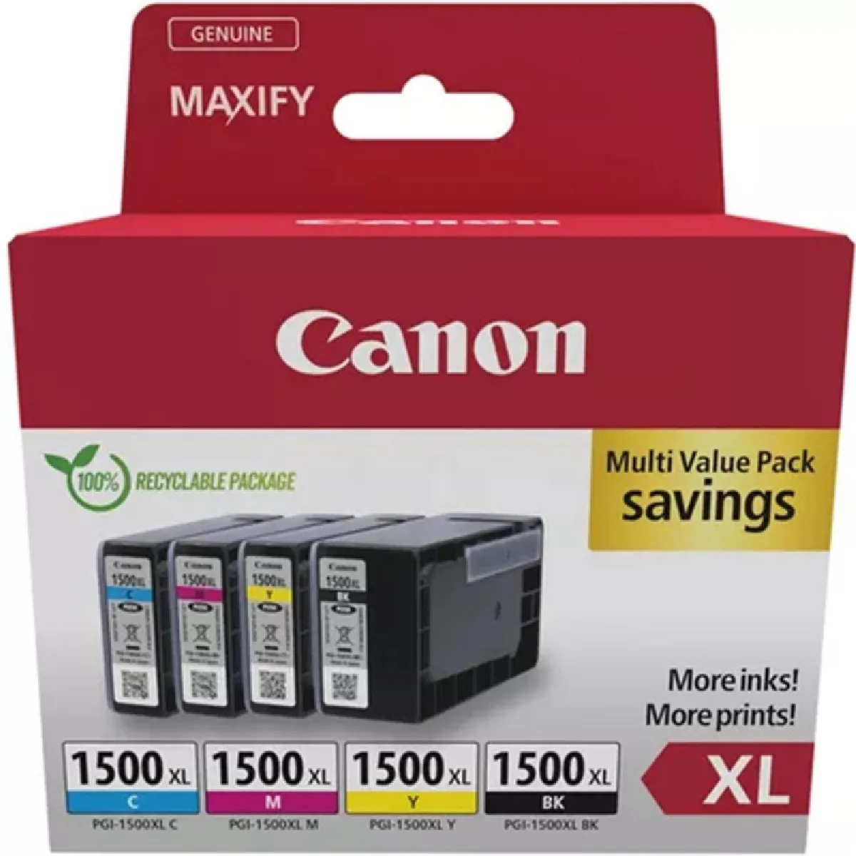 Cartouches d'encre Canon Pack PGI 1500 Cyan Jaune