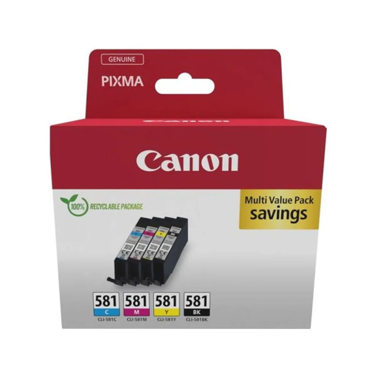 Pack De 4 Cartouches + Couleur Canon Cli 581 C Y Bk Canon - vue 5