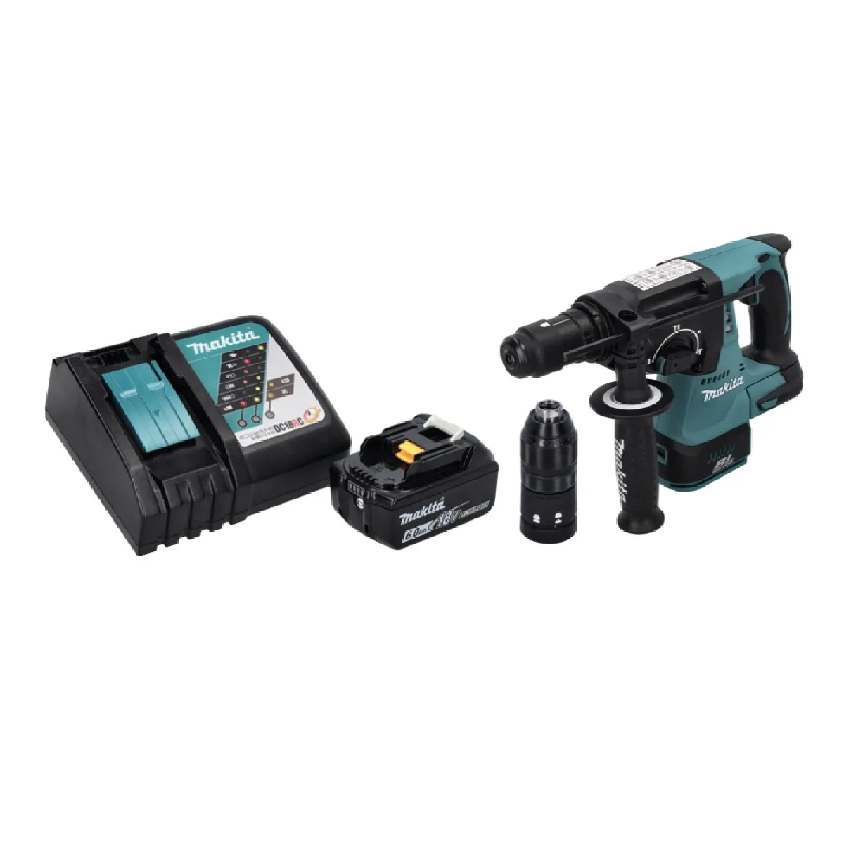 Makita DHR 243 RG1 Marteau perforateur sans fil 18 V SDS plus Brushless + 1x batterie 6 0 Ah + chargeur