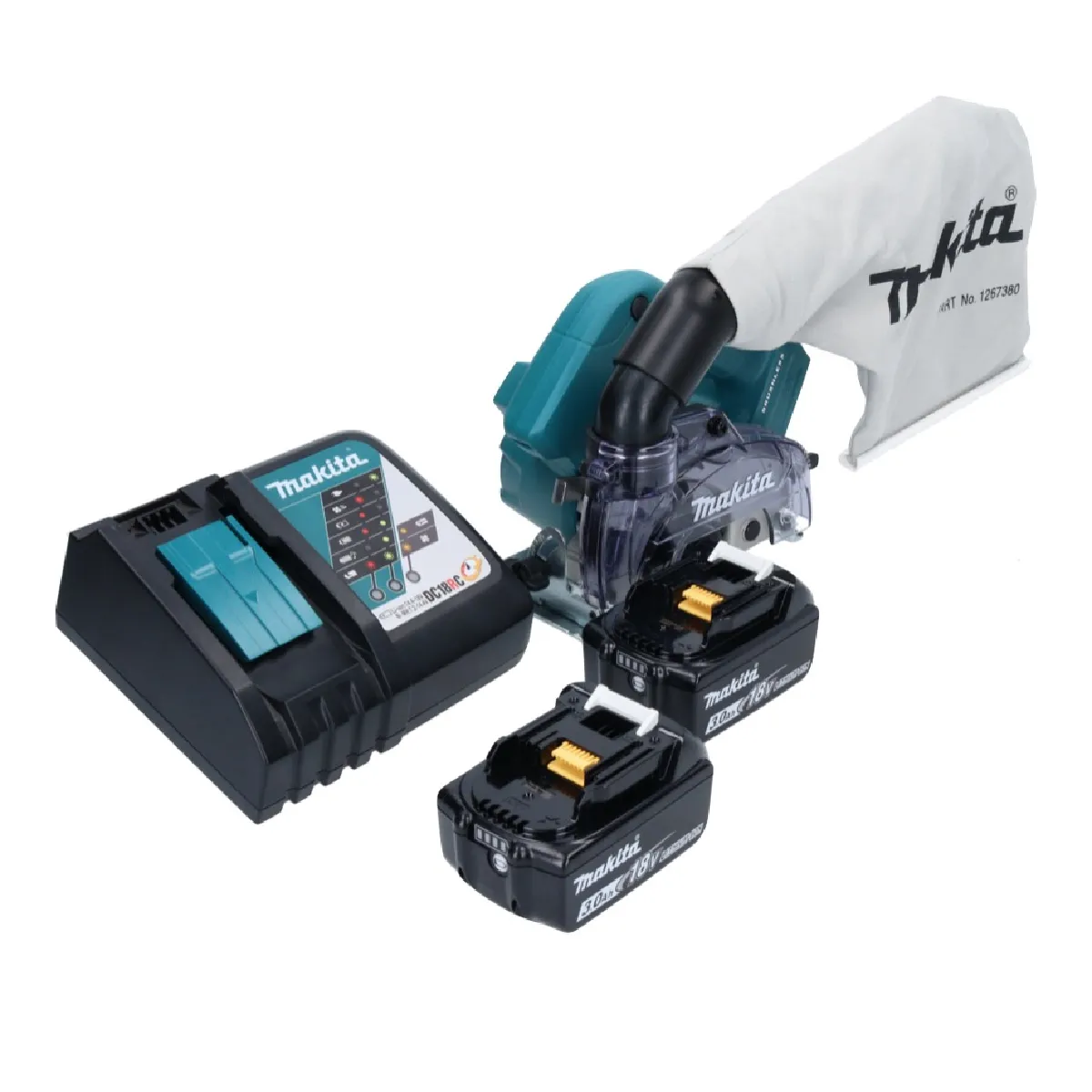 Makita DCC500RF Scie circulaire sans fil 125mm Brushless 18V + 2x Batteries 3 0Ah + Chargeur