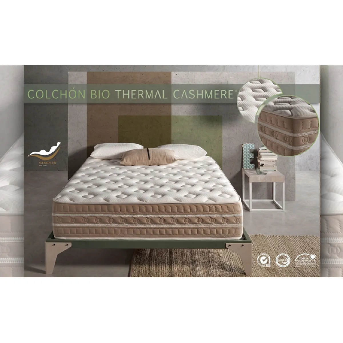 Simpur Matelas 160x200 Bio Thermal Cashmere, mousse multizone 30 cm, 7 — free download