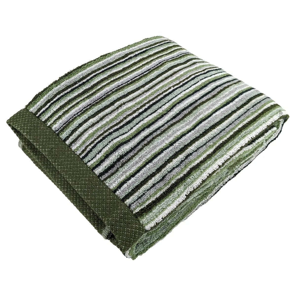 Linnea drap de bain coton rayé PURE STRIPES II - Vert