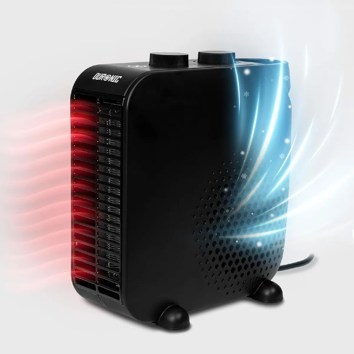 Duronic HV21 Radiateur soufflant électrique de 2 Réglages de Puissance Position verticale ou horizontale Ventilateur d'air frais en été Taille compacte - vue 2