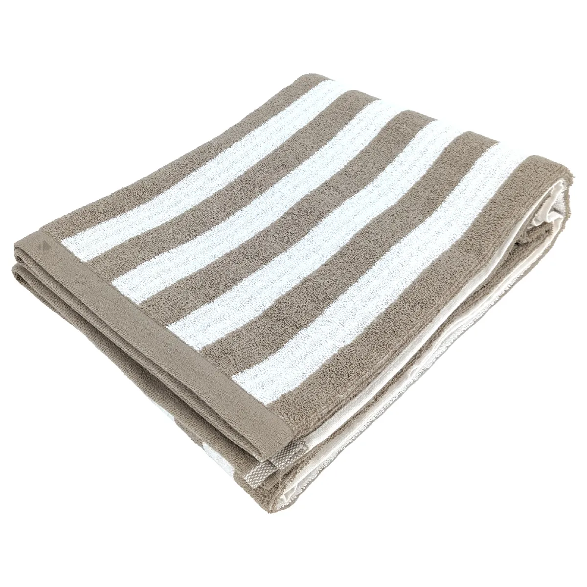 Linnea drap de bain rayé en coton - marron