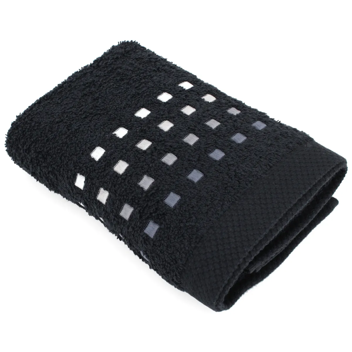 Linnea serviette de toilette Pure Squares - Noir