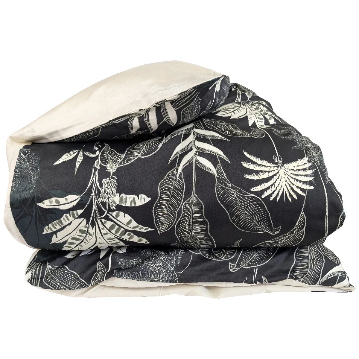 LINNEA  Housse de couette 240x220 cm satin de coton CAYENNE noir Eb&egrave;ne