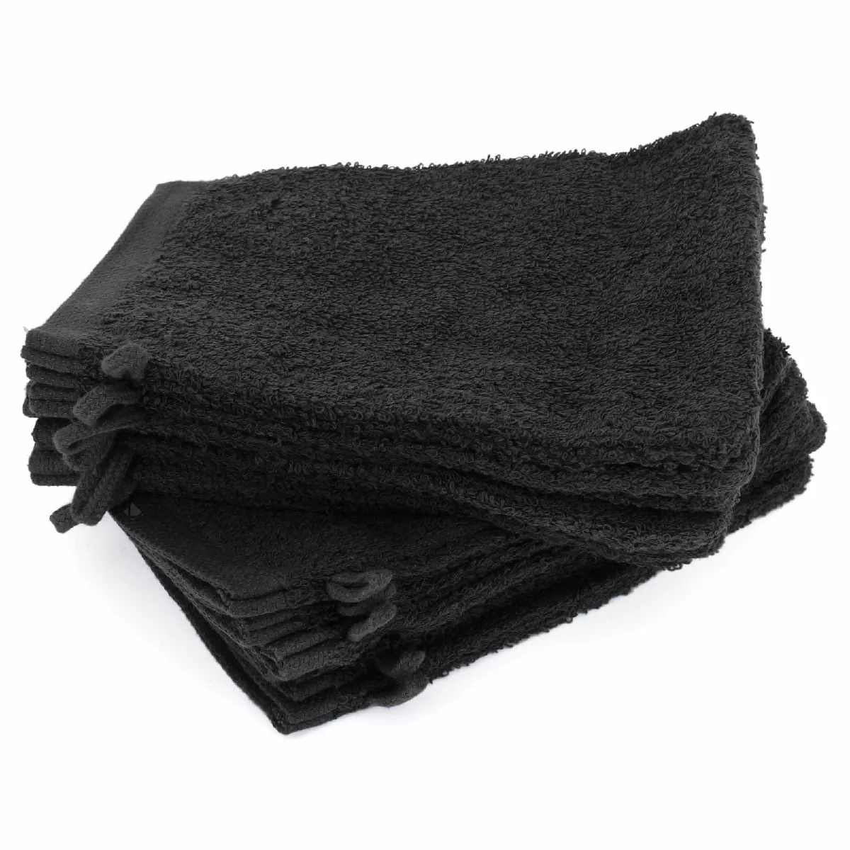Linnea Lot de 12 gants de toilette 16x21 cm ALPHA noir