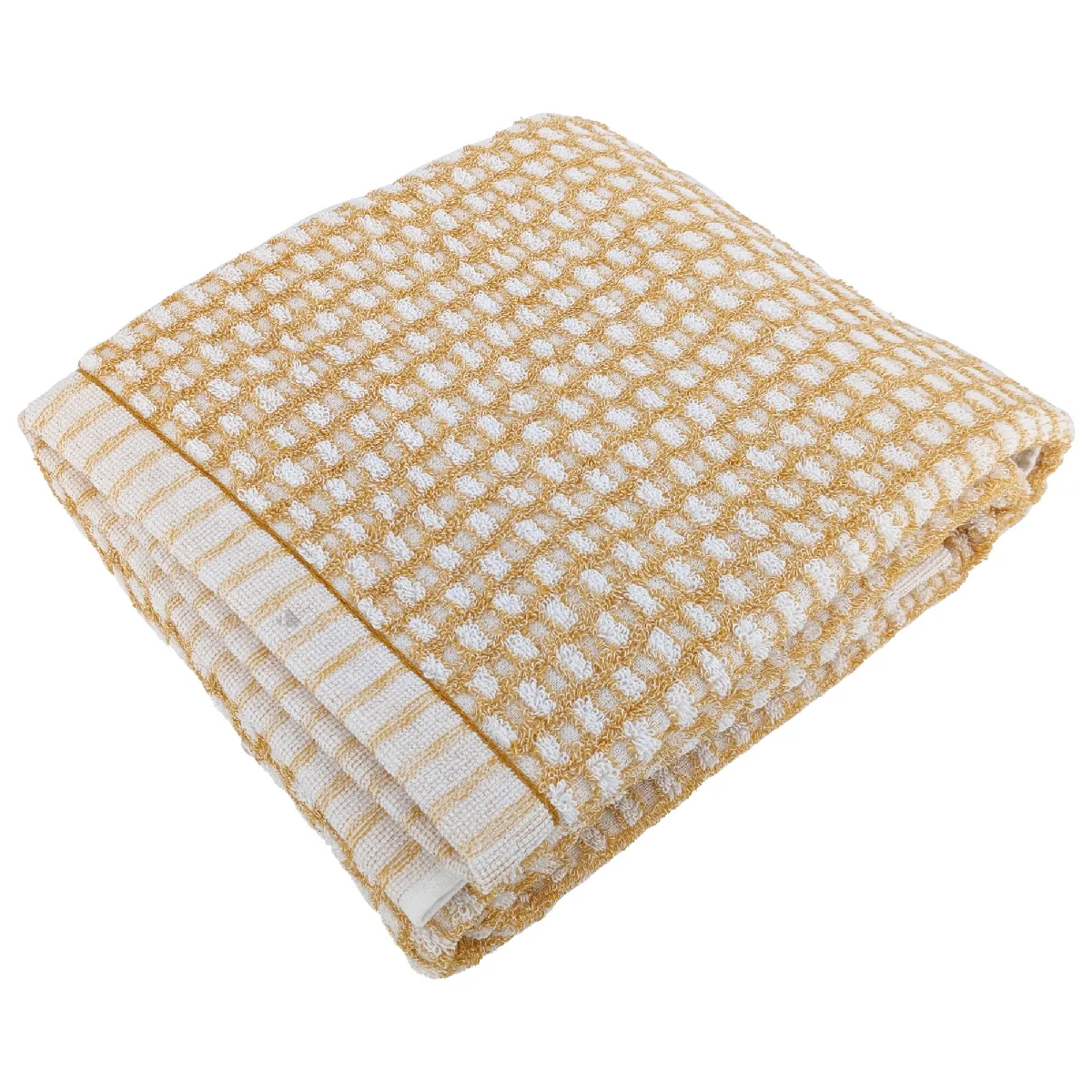 Linnea serviette de toilette coton carreaux Glow - Jaune