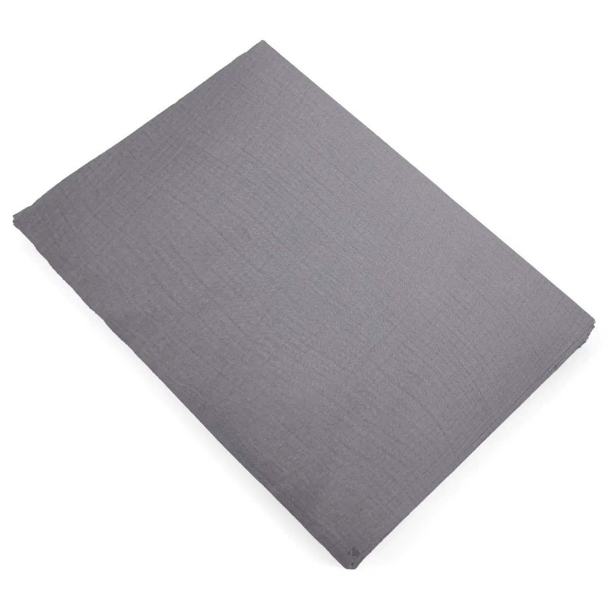 Linnea drap plat en mousseline de coton - gris cendre Linnea drap plat en mousseline de coton - gris cendre