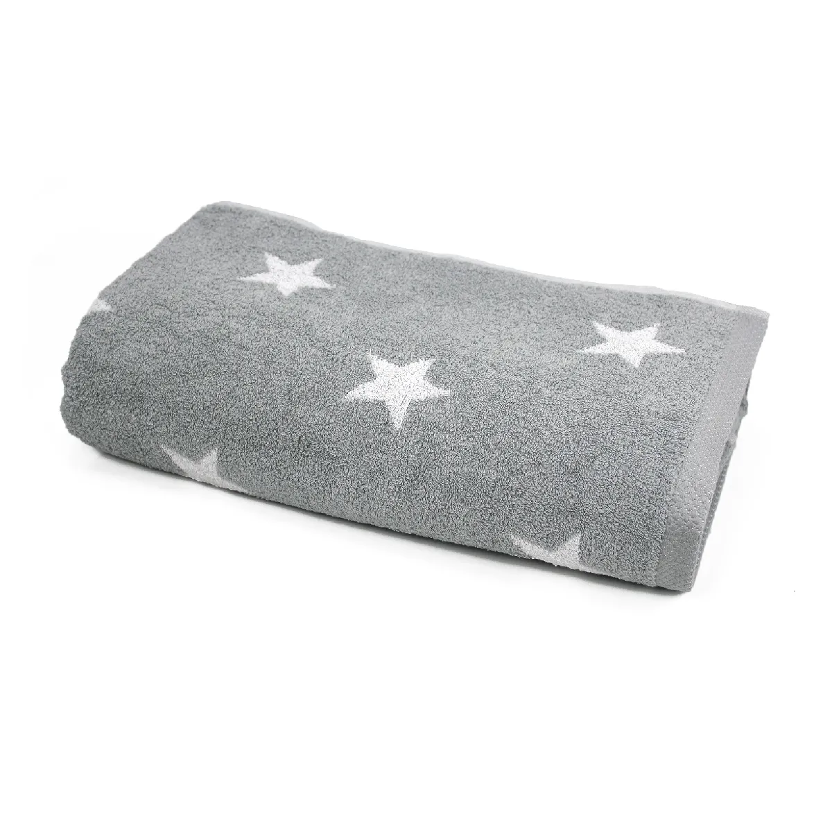 Linnea drap de bain éponge coton Stars - Gris