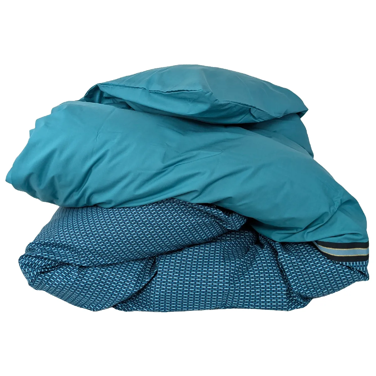 Housse de couette 260x240 cm percale de coton gustav vert emeraude