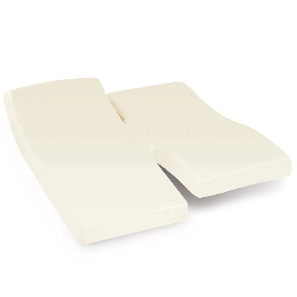 LINNEA Drap housse relaxation uni 2x100x200 cm coton alto cr&egrave;me t&ecirc;te pied relevable