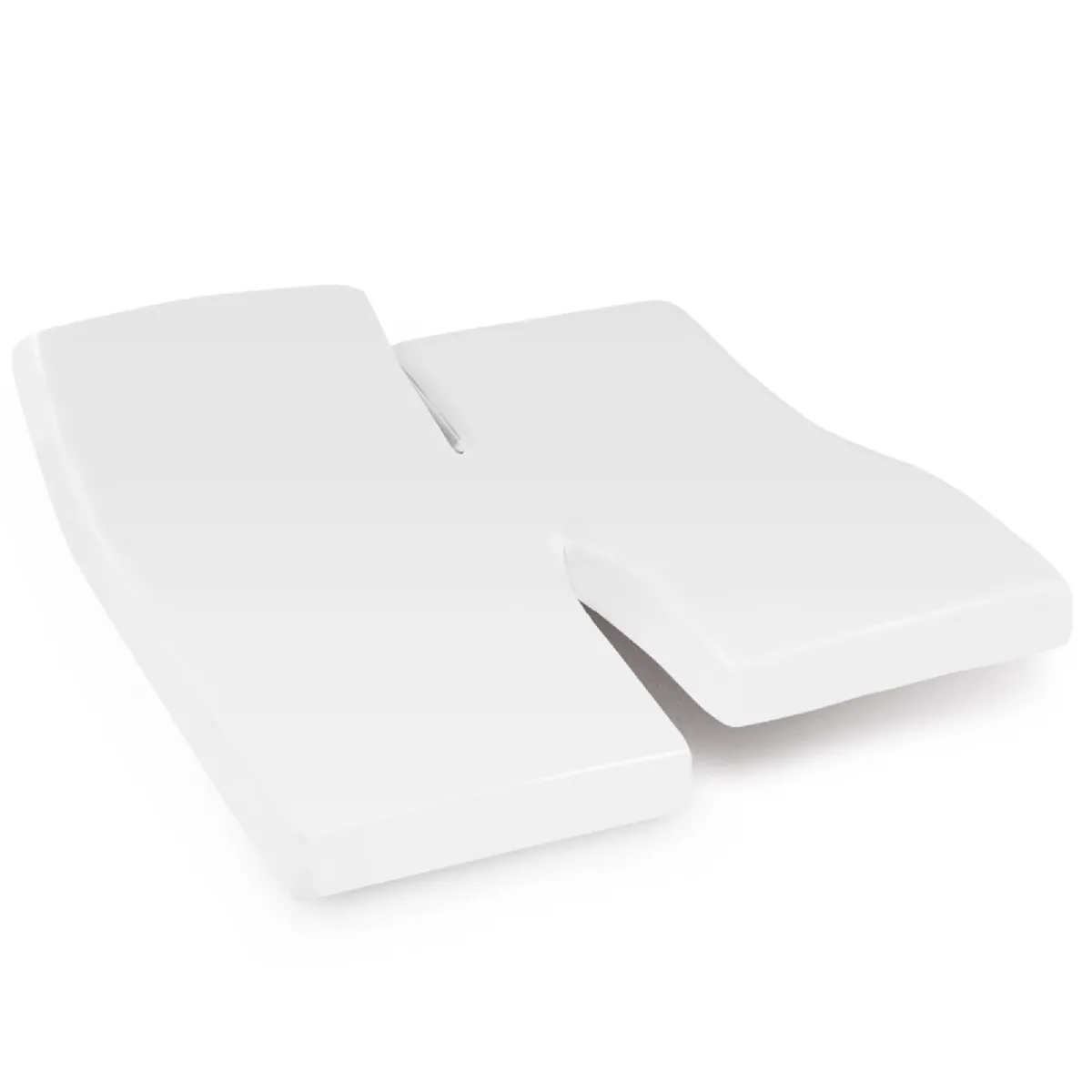 LINNEA Drap housse relaxation uni 2x80x210 cm 100% coton ALTO Blanc - TPR T&ecirc;te et pied relevable