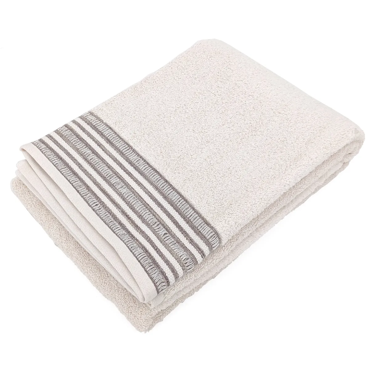 Linnea drap de bain coton motif floral - Beige