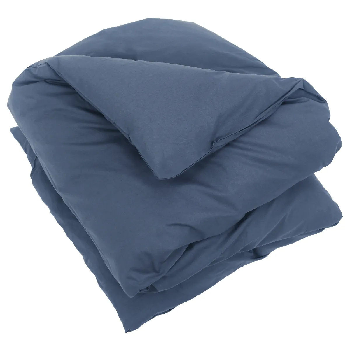 LINNEA Housse de couette uni 100% coton alto 300x240 cm - Bleu Jean