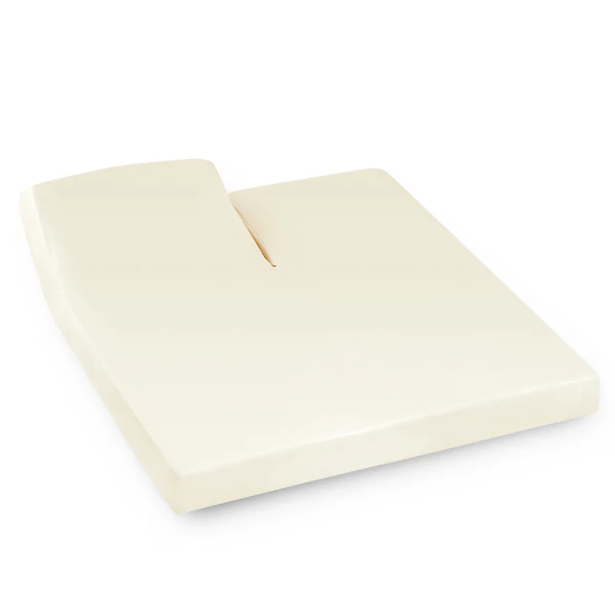 LINNEA Drap housse relaxation uni 2x100x210 cm coton alto cr&egrave;me tr t&ecirc;te relevable