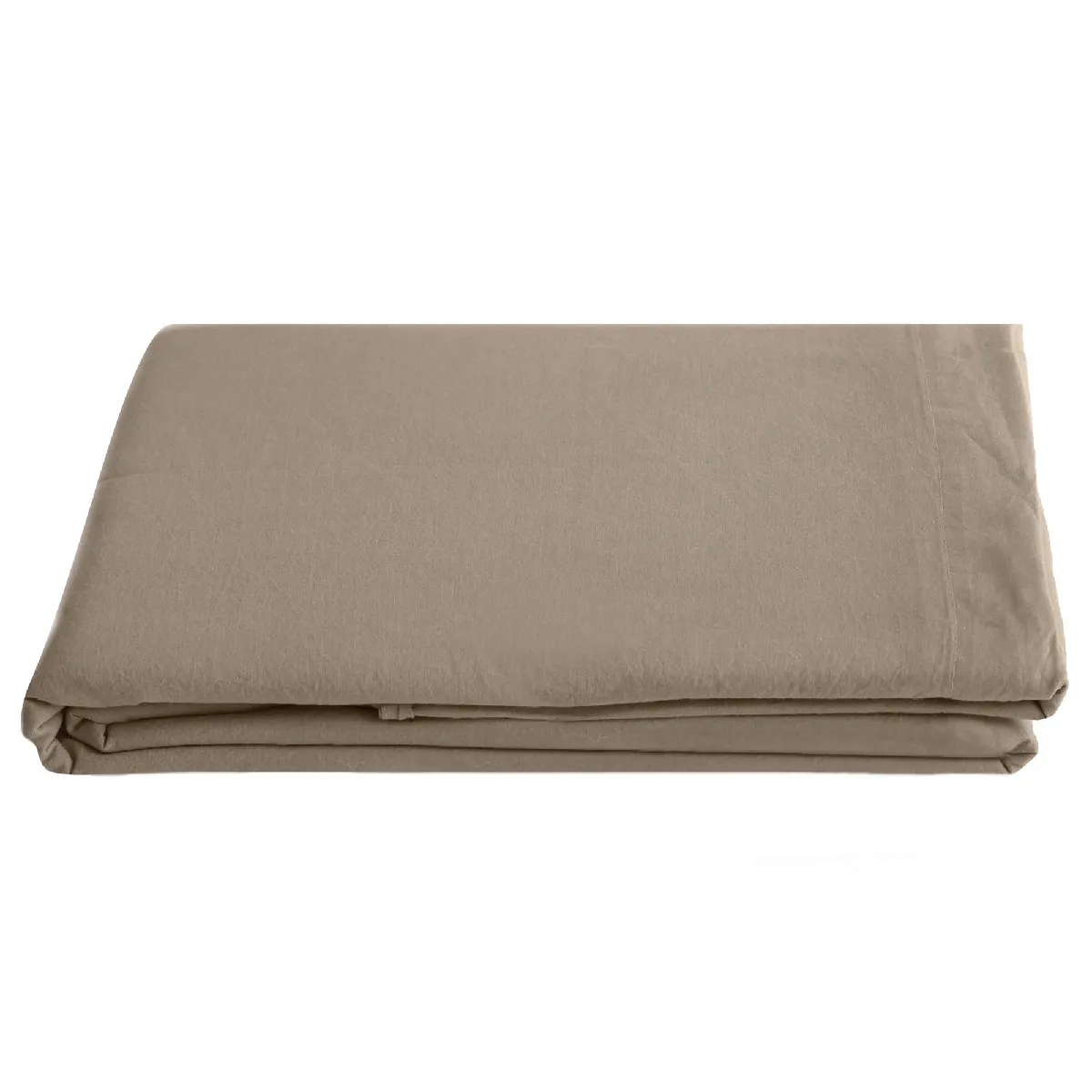 Linnea drap plat Palace en coton lavé - Marron