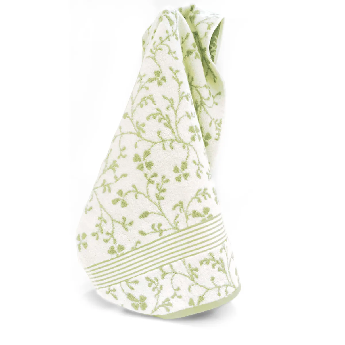 Drap De Bain 100x150 Cm Vintage Floral Vert 550 G/M2