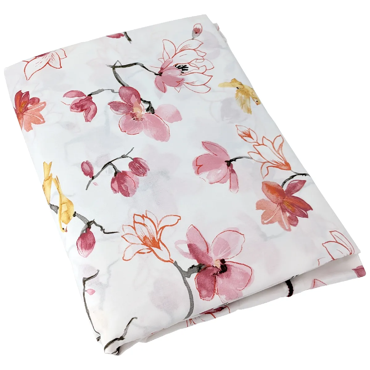 LINNEA  Drap plat 280x325 cm percale 100% coton ELISA Rose