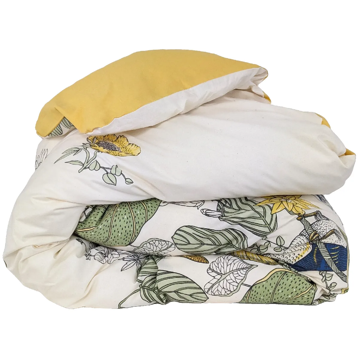 LINNEA Housse de couette 100% coton toco 280x240 cm - Vert