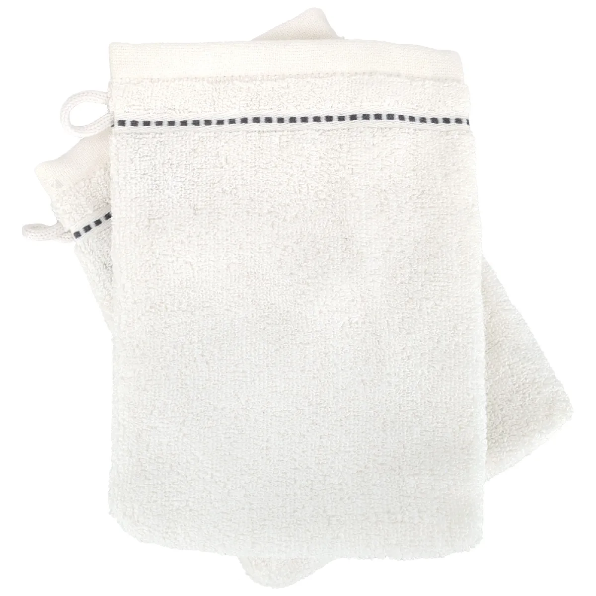 Linnea lot de 2 gants de toilette classiques CHARM - Blanc