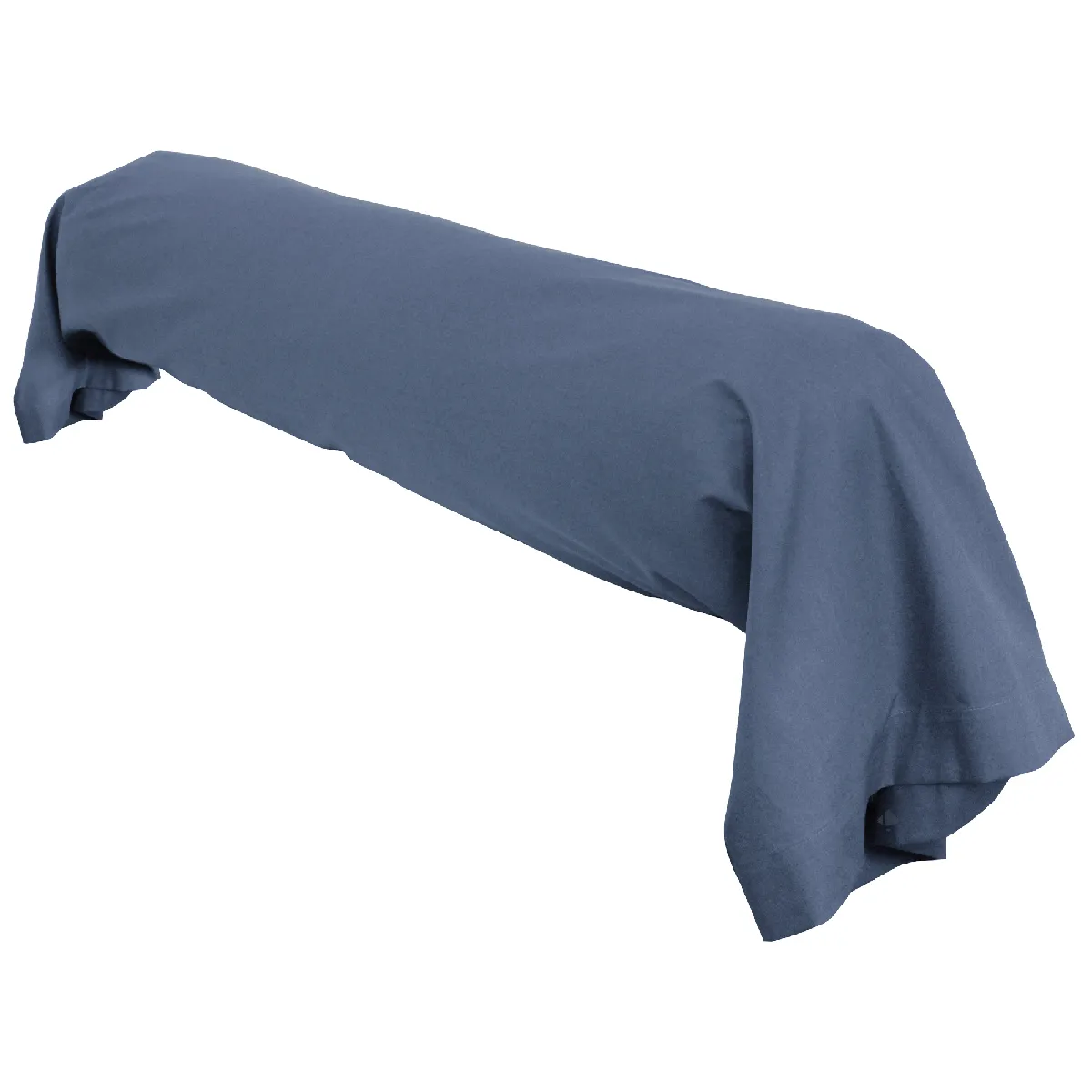 LINNEA  Taie de traversin uni 140x43 cm 100% Coton Alto Bleu Jean