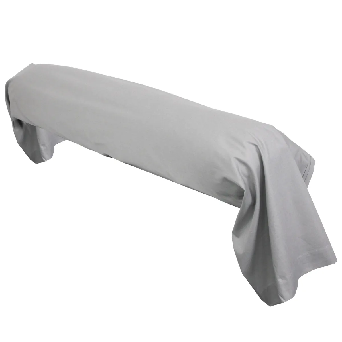 Taie de traversin uni 100% coton ALTO 185x43 cm - Gris Alu