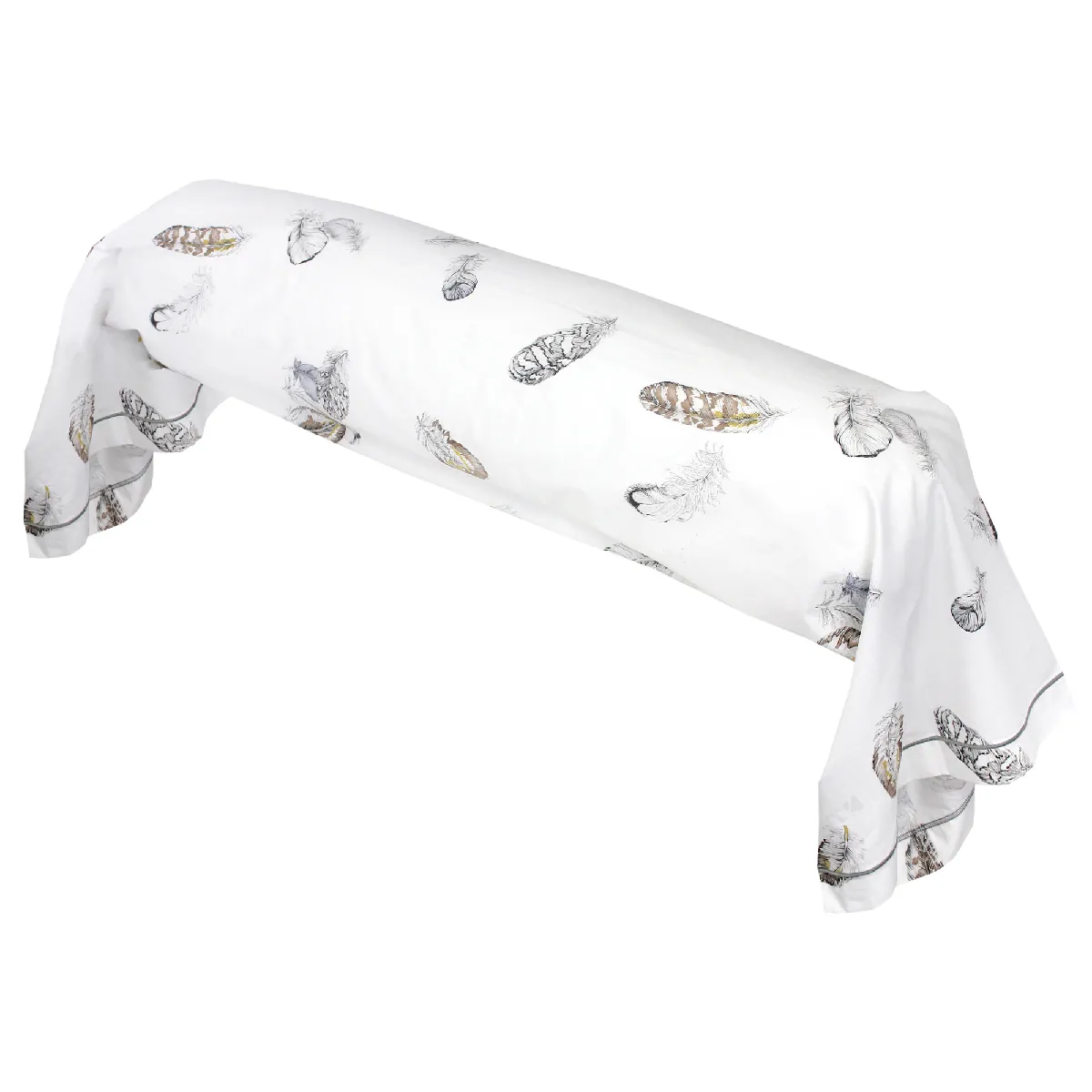 Taie de traversin Percale pur coton plumes 200x43 cm - Blanc