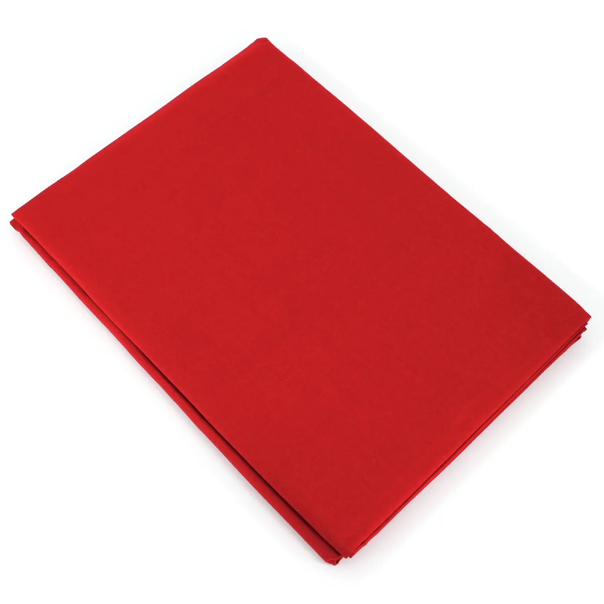 LINNEA Drap plat uni 100% coton alto 240x310 cm - Rouge Garance