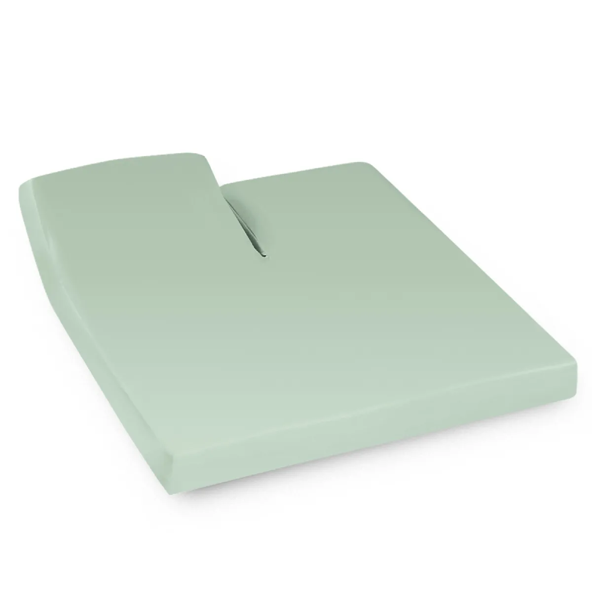 LINNEA Drap housse relaxation uni 2x70x190 cm coton alto vert fleur d'amandier tr t&ecirc;te relevable