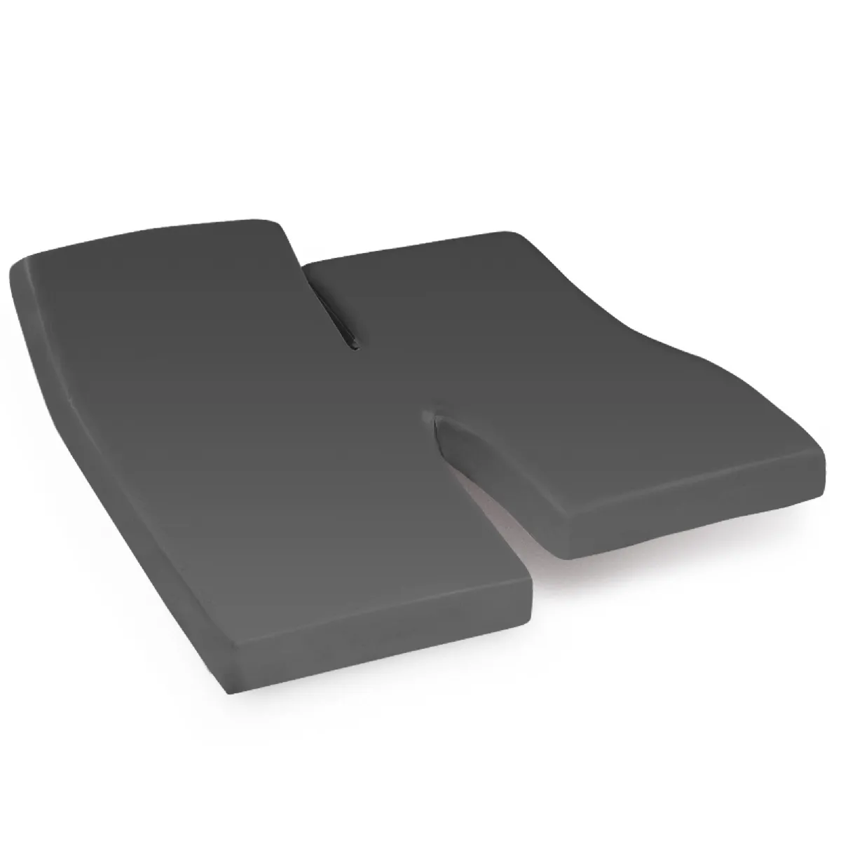 LINNEA Drap housse relaxation uni 2x100x220 cm 100% coton ALTO Manhattan - TPR T&ecirc;te et pied relevable