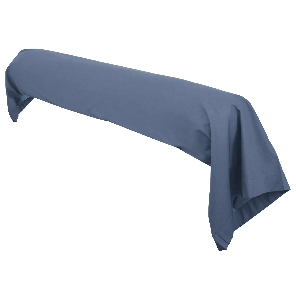 LINNEA  Taie de traversin uni 185X43 cm 100% Coton Alto Bleu Jean